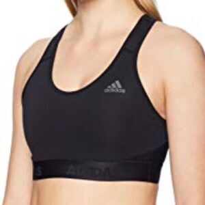 Adidas Black Athletic Sport Cropped Medium Support Bra New 32D